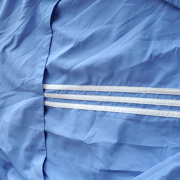 Adidas Baby Blue and White Light Weight Full Zipper Windbreaker Jacket Size L - Picture 6 of 7